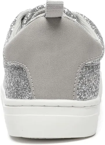 Vista 5 de Bernal Tenis de lentejuelas brillantes con purpurina para niñas y niños, para niños pequeños, niños grandes, sin cordones, para la escuela, zapatos