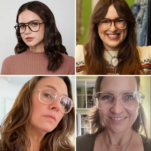Vista 4 de JOVAKIT Gafas de aviador sin receta para mujeres y hombres, lentes transparentes con montura piloto