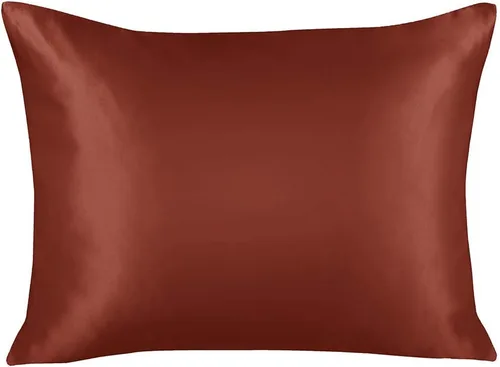Vista 47 de ShopBedding - Lujosa funda de almohada de satén para el cabello, 2 unidades, satinada, estándar, con cremallera, estampado de cebra marrón