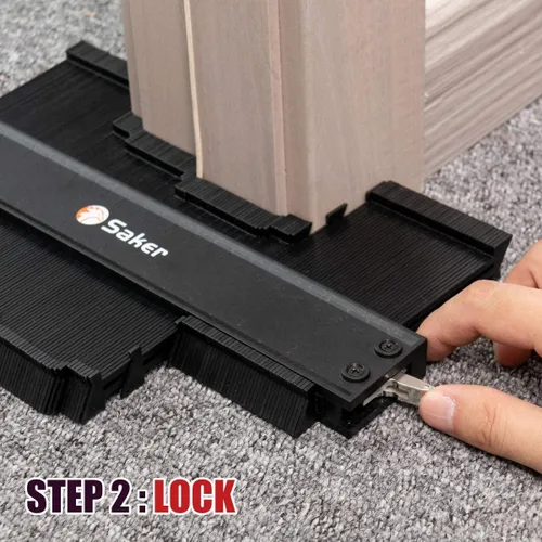 Vista 8 de Saker Herramienta de perfil de medidor de contorno de 10 pulgadas y 15 pulgadas, bloqueo ajustable, copia con precisión de forma irregular
