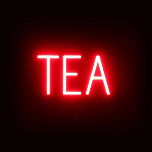 Vista 58 de SpellBrite Letrero de té Aspecto de letrero de té neón, luz LED azul, 13.1 x 6.3 pulgadas Ultra-Bright Click-Together Signage for Cafes, with