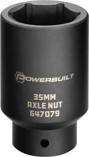 Vista 13 de Powerbuilt 647076 - 647076 - Toma de tuerca de eje de 1.142 in, punta extra profunda, quitar tuercas del eje del eje de la rueda delantera, orificio