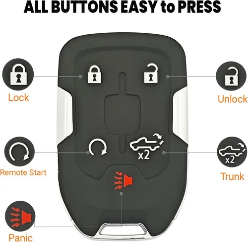 Vista 5 de Funda inteligente para llavero para Chevrolet Silverado 1500 2020 2019 1500 HD 3500 HD GMC Sierra 1500 2500 HD 3500 HD 3500 HD 5 botones HYQ1EA