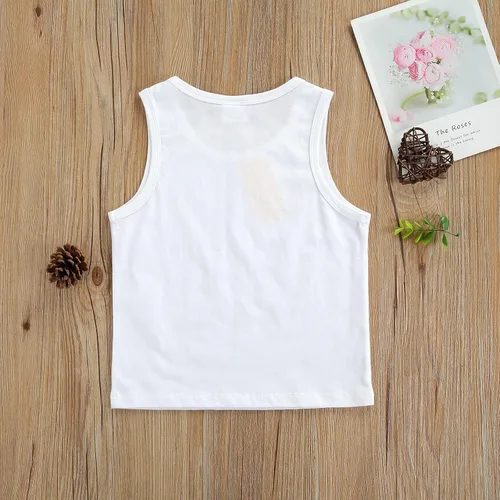 Vista 5 de Camiseta sin mangas para bebés y niñas, color liso, cuello redondo, básica, para niños pequeños, ropa de verano
