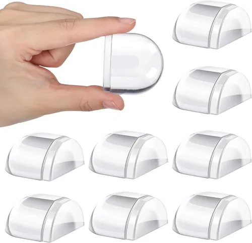 Vista 9 de Qunclay 4 Piezas Tope de Puerta para Piso Sin Taladro Tope de Puerta de Ducha Autoadhesivo Tope de Goma Protector de Pared Almohadillas de Acrílico
