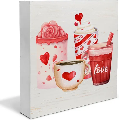 Vista 16 de Decoración Cristiana para el Día de San Valentín, Letrero de Madera con Versículo Bíblico Juan 3:16 Rústico para Hogar, Mesa, Estanteria, Dios