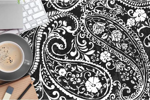 Vista 3 de RoomMates RMK11582RL - Papel tapiz autoadhesivo con estampado de cachemira, color negro