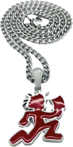 Vista 4 de Shiny Jewelers USA COLGANTE HIP HOP HOP PARA HOP ORO PLATA NEGRO GRANDE CON CADENA CUBANA DE 0.197 in (RojoPlata), No es una piedra preciosa