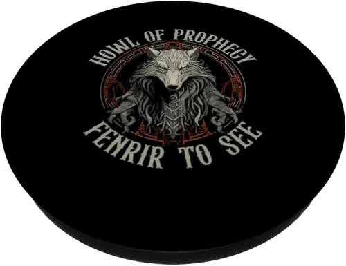 Vista 2 de Fenrir Wolf Viking Orgullo escandinavo Norsemen Odins Wolf PopSockets Adhesivo PopGrip