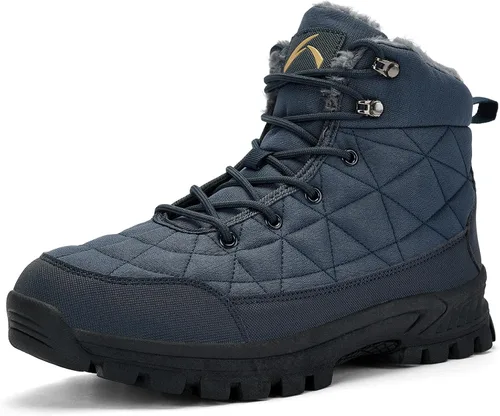 Vista 7 de UPSOLO Men's Winter Warm Snow Work Boots Negro/X