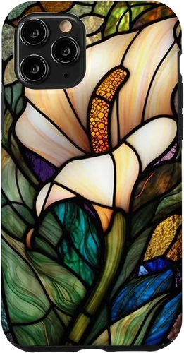 Vista 26 de iPhone 16 Calla Lily Stained Glass Case