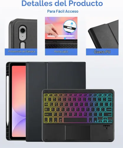 Vista 4 de MePadKey Funda con teclado táctil para Samsung Galaxy Tab S10 Lite/S10 FE