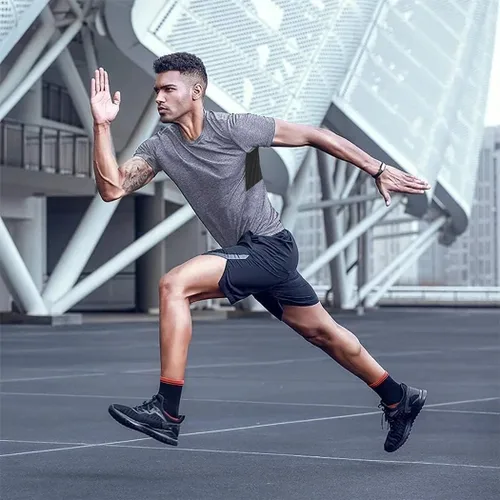 Vista 3 de COOFANDY Paquete de 3-5 camisetas de entrenamiento para hombre, manga corta, gimnasio, culturismo, musculación, secado rápido, fitness