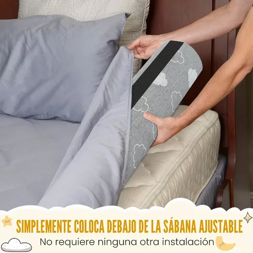 Vista 2 de Sleepah Protectores de cama para niños pequeños, protectores de riel de espuma viscoelástica, impermeables, lavables, de doble cara, antideslizante