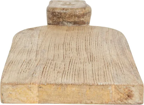 Vista 6 de Cortadora de queso de madera de mango tallada a mano grande y tabla de cortar con diseño de mango facial y acabado peinado, natural