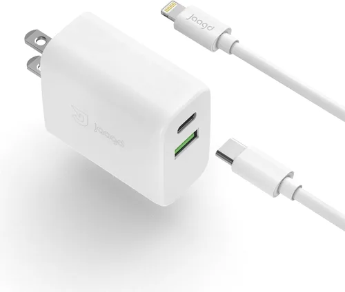 Vista 7 de Cargador de 20 W para iPhone y iPad, juego de cargador de pared dual USB C y USB con cable Lightning tipo C compatible con iPhone 14/13/13 Pro/13