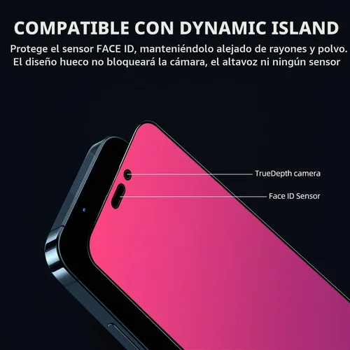 Vista 6 de EGKimBa Protector de pantalla de privacidad para iPhone 16, vidrio templado de color degradado, sin burbujas, fácil instalación, eliminación