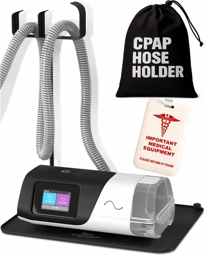 Vista 11 de Soporte de manguera CPAP para máscara y soporte colgador de tubo para mesita de noche CPAP - Suministros para estera CPAP para organizador de mesita