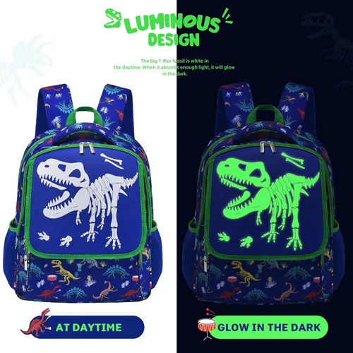 Vista 3 de Mochila escolar para niños, preescolar, jardín de infantes, escuela primaria, Azul