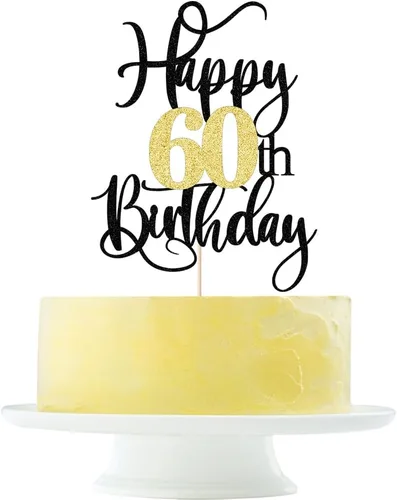 Vista 20 de Decoración para pastel de cumpleaños número 13 con destellos negros y dorados para tartas de 13 años, decoración para pastel de 13 años, decoración