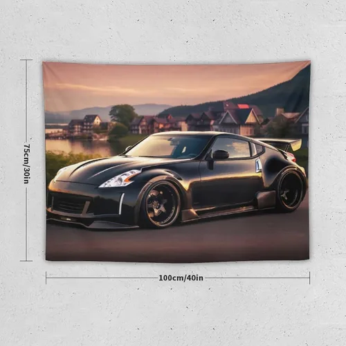 Vista 2 de josnmre 370z Jdm - Tapiz japonés para colgar en la pared para dormitorio, arte estético, decoración del hogar, dormitorio, aula, sala de estar
