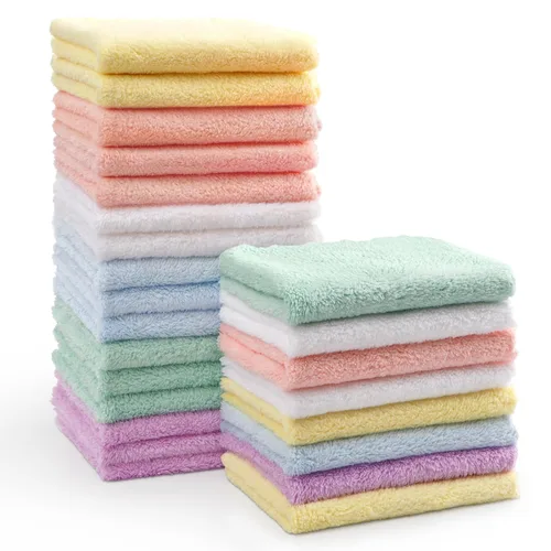 Vista 21 de HOMEXCEL Paquete de 12 paños de microfibra de vellón coral suave para bebé Azul