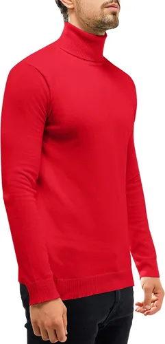 Vista 3 de Light Face Suéter de cuello alto ajustado para hombre, tejido casual, ligero, térmico, manga larga, suéter básico