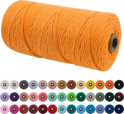 Vista 34 de JeogYong Cordón de macramé de un solo hilo 3 mm x 109 yardas (328 pies) Cuerda de algodón suave Hilo de macramé de 3 mm, suministros de macramé