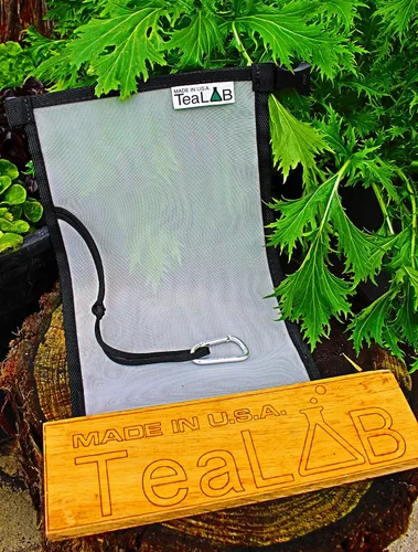 Vista 3 de Bolsa de té de compost: malla de nailon de 400 micrones, hecha para durar en los Estados Unidos (cubo de 5 galones de tamaño (9 x 14 pulgadas)
