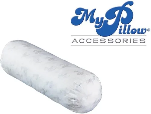Vista 4 de MyPillow Redondo, cuello y cervical, almohada de refuerzo, fabricada en Estados Unidos, 6 x 18 pulgadas, color blanco