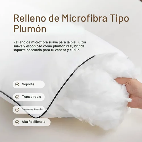 Vista 5 de Acanva Almohadas de Cama Refrescantes para Dormir, Relleno de Microfibra 3D de Calidad de Hotel de Lujo con Funda Transpirable para Personas que