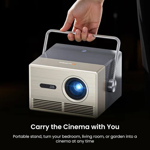 Vista 8 de HAPPRUN - Proyector para exteriores con licencia oficial de 2000 ANSI para exteriores 4K Full HD, proyector inteligente con WiFi y Bluetooth