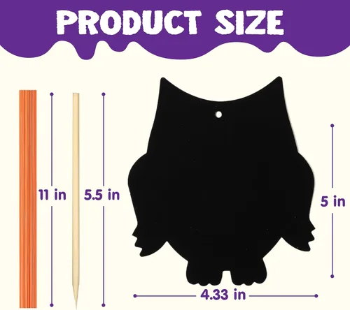 Vista 5 de JOYIN 72 piezas de manualidades de Halloween para niños, recuerdos de fiesta de Halloween, papel rascador con 18 diseños para suministros de fiesta