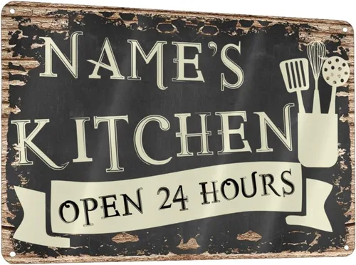 Vista 22 de Letreros de cocina personalizados con nombre personalizado, letrero de cocina condimentado con amor, letrero de cocina para decoración del hogar