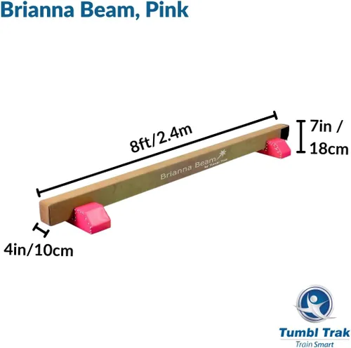 Vista 4 de Tumbl Trak viga de equilibrio modelo Brianna de gamuza. Rosado