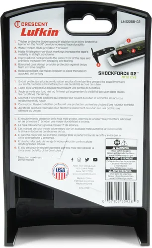 Vista 5 de Lufkin Shockforce G2 LM1225B-02 - Cinta métrica magnética Nite Eye de 25 pies