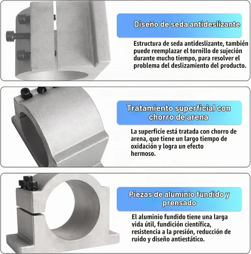 Vista 4 de RATTMMOTOR Soporte de montaje de abrazadera de motor de husillo de 2.559 in