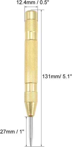 Vista 2 de uxcell Herramienta manual automática de impacto ajustable de 5 pulgadas para madera de metal, acero Cr-V con caja de latón, 2