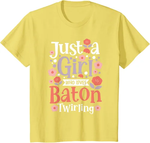Vista 50 de A Girl Who Loves Baton Twirling - Camiseta de giro Majorette Twirler, Negro