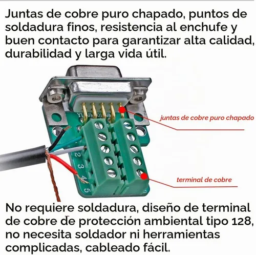 Vista 3 de 10PCS DB9 Solderless Serial a 9pin macho hembra conector de ruptura