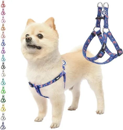 Vista 77 de Pupteck - Arnés para perros sin jalar, suave, ajustable, de nailon, talla básica, chaleco para cachorro, para caminar al aire libre con etiqueta