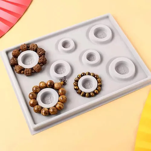 Vista 6 de SXDMHYB Tablero de diseño de cuentas, bandeja de producción de joyas de bricolaje, tablero de cuentas flocadas para pulseras, cuentas de collar