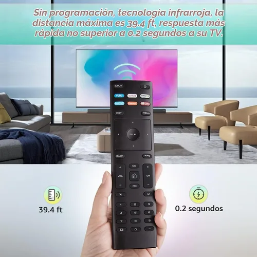 Vista 3 de XRT-136 XRT136A Control remoto universal apto para todos los televisores Vizio LED LCD HD 4K UHD HDR (Serie D E-Series M Serie P Serie V) 24 32 40
