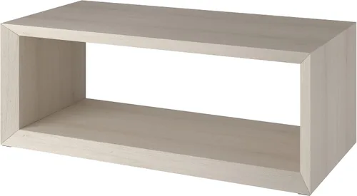 Vista 5 de Henn&Hart - Mesa de centro moderna de 48 pulgadas, color blanco haya Open lower shelf provides spacious surface and storage while keeping a modern
