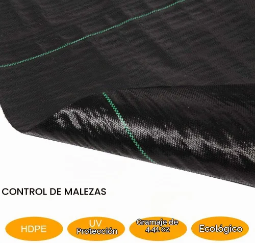 Vista 3 de TUFFIOM 3 x 300 pies Barrera de malezas para jardín, tela de paisaje, cubierta UV-resistente, material resistente de 125gsm/3.7OZ para control