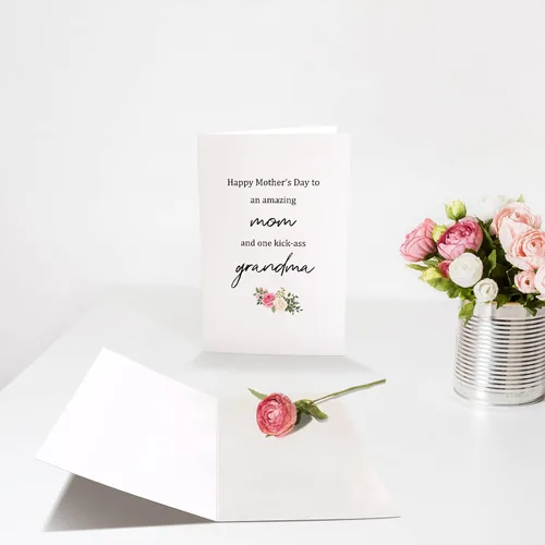 Vista 3 de Chenive Tarjeta del día de la madre de la abuela, tarjeta feliz del día de la madre de hija hijo, increíble mamá y tarjeta de abuela de patada