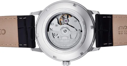 Vista 5 de ORIENT Reloj de pulsera automático japonéscuerda manual Symphony IV, Azul, Correa de cuero