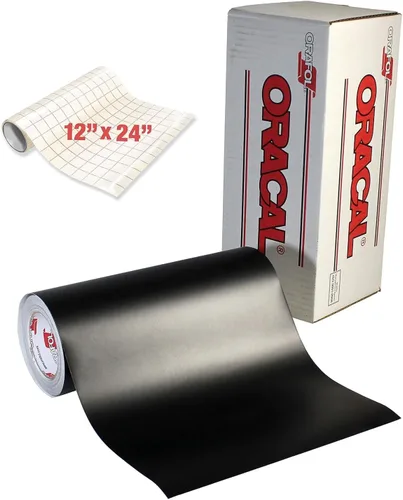 Vista 3 de ORACAL Vinilo adhesivo negro mate para manualidades, incluye detallador amarillo duro (6.5 pies x 12 pulgadas)