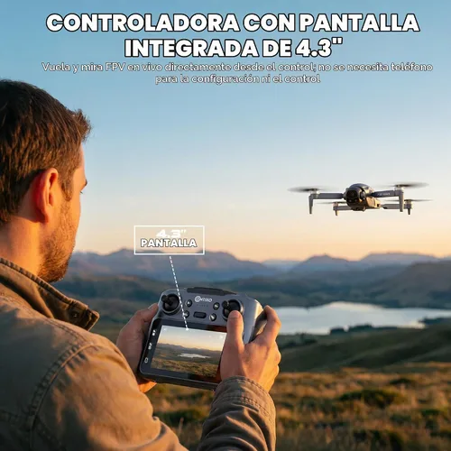 Vista 11 de Contixo F26 Volant Drone con controlador de pantalla de 4.3", FPV sin escobillas, 2 baterías Negro