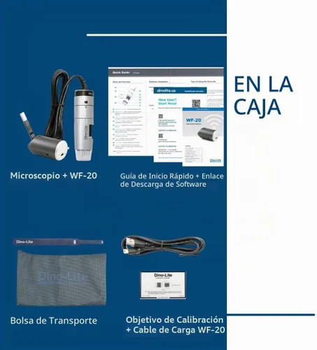 Vista 6 de Dino-Lite WF3113T - 0.3MP, 20x - 50x, 200x, medición, WF-20 incluido